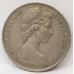 AUSTRALIA 1970 . TWENTY 20 CENTS COIN . MULTIPL ERRORS . SPLIT PLANCHET and PART BROCKAGE